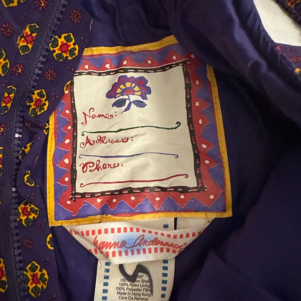 Vintage 3T Hanna Andersson Floral Purple Snow Pants/Bibs